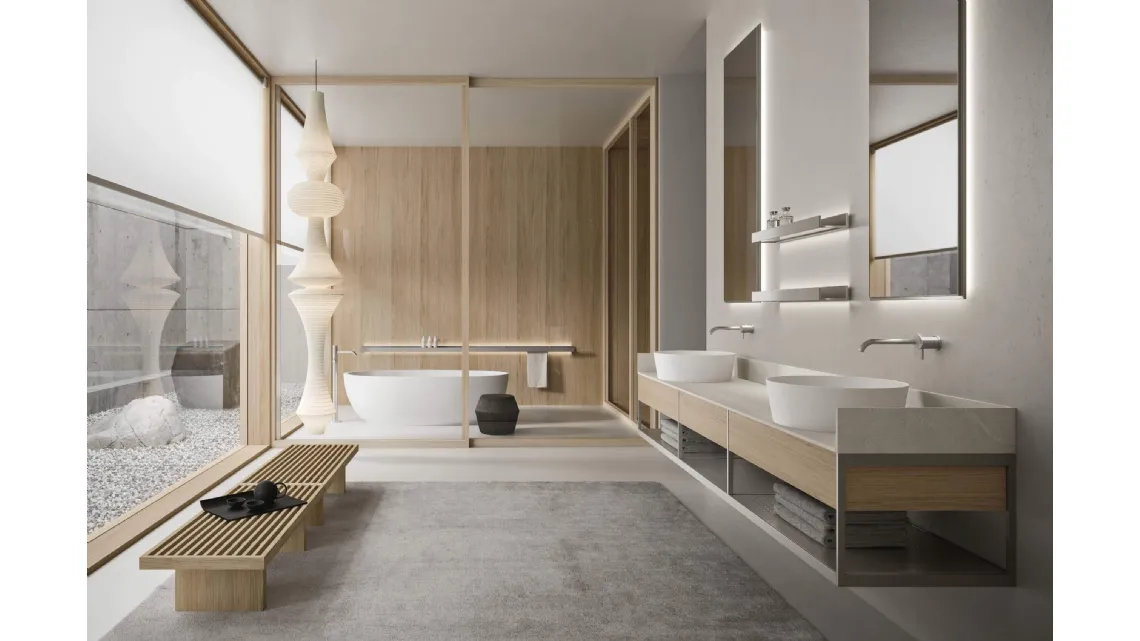 Mobile da Bagno sospeso in rovere nordico Fjord 24 03 di Milldue