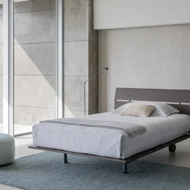 Letto singolo in legno Tadao di Flou