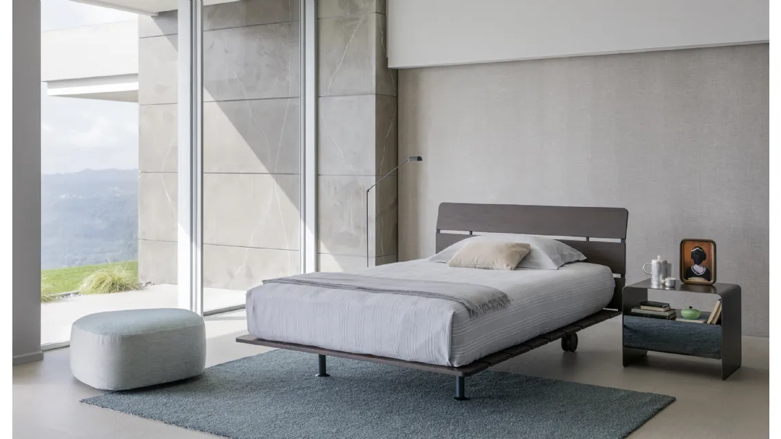 Letto singolo in legno Tadao di Flou