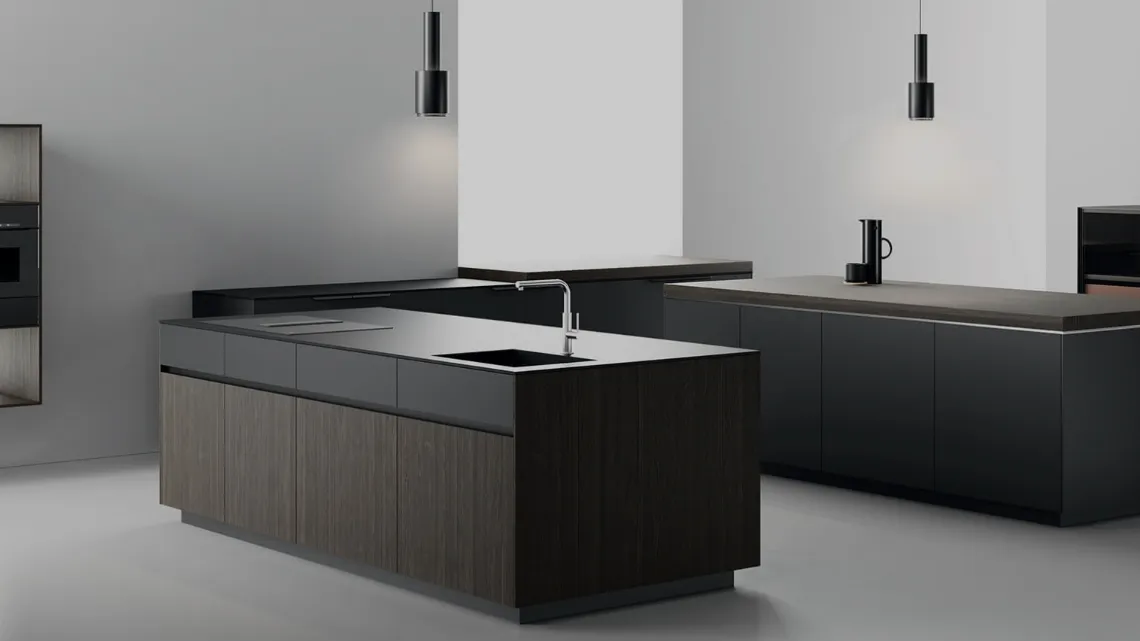 Cucina Design con doppia isola in rovere e laccato Life Projects 22 di Copat Life